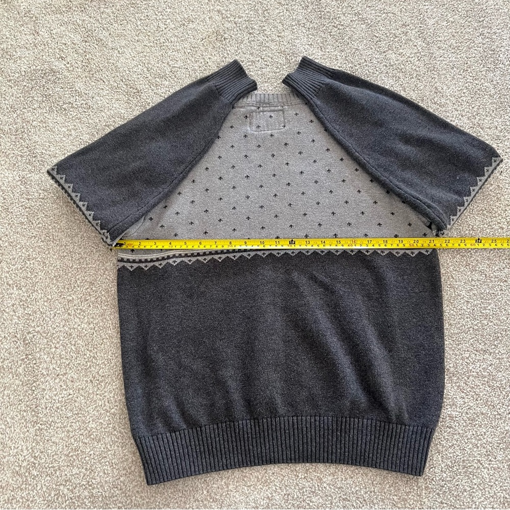 Vintage Weatherproof 100% Cotton Two-Tone Gray Moose Pattern Sweater - Picture 9 of 9